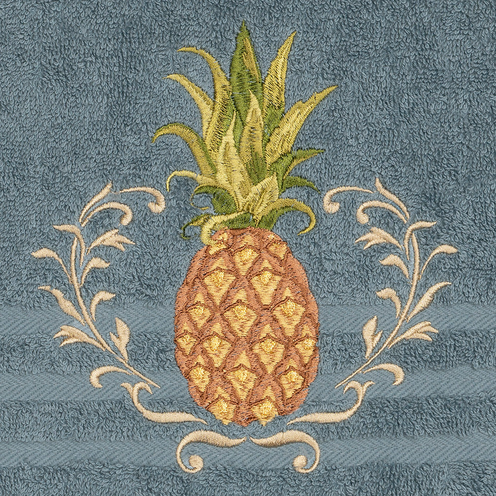 Linum Home Textiles Welcome Embellished, Teal, Bath Towel, Single