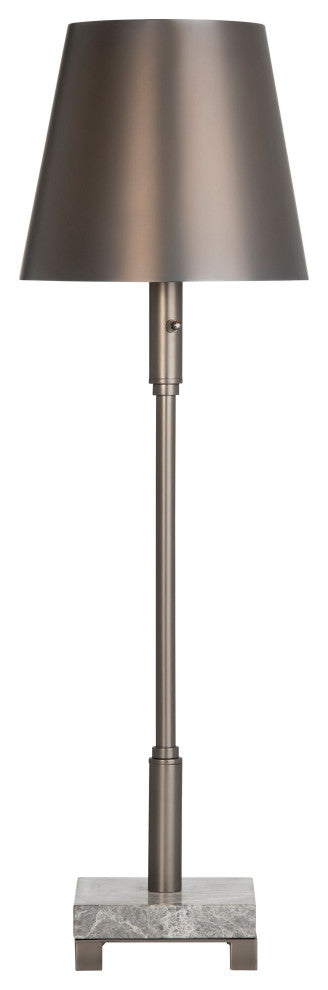 Melanie 33" Buffet Lamp With Tapered Drum Shade, Gray