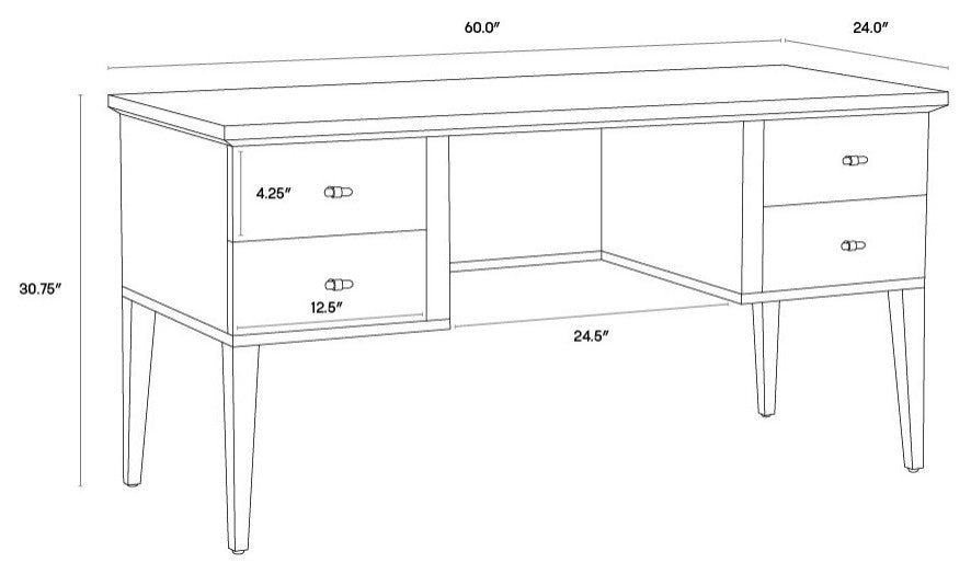 Pattinson Desk, White Ceruse, Cream Shagreen