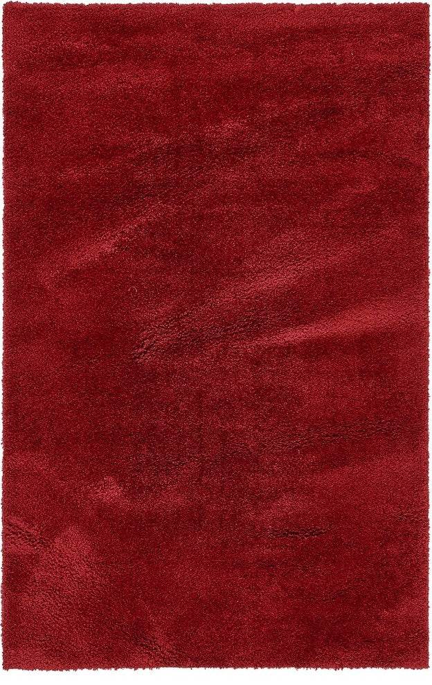 Unique Loom Red Studio Solid Shag 5' 0 x 8' 0 Area Rug