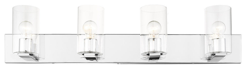 Livex Lighting Zurich 4 Light Polished Chrome Large Vanity Sconce