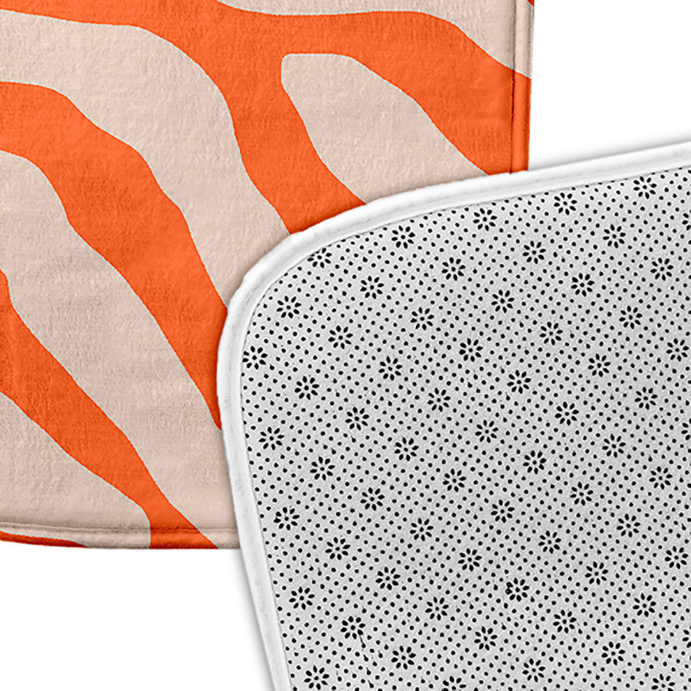 34" x 21" Animal Stripe Bathmat, Blood Orange