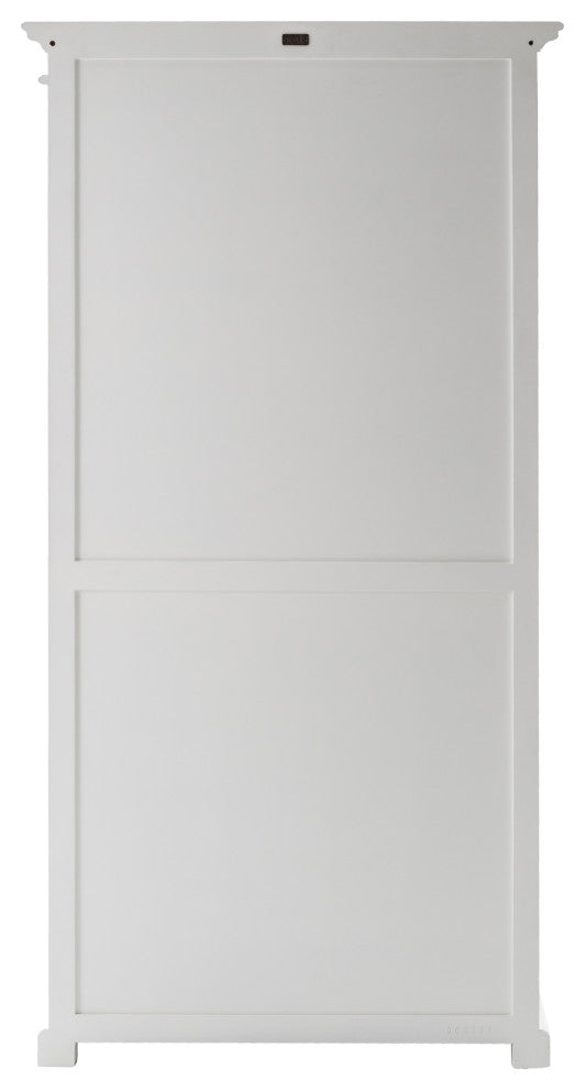 Classic White and Glass Double Door Storage Cabinet