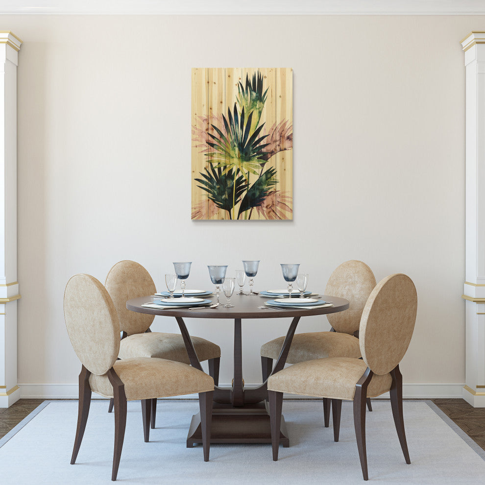 "Twilight Palms III" Wall Art Digital Print on Solid Wood
