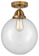 Beacon Semi-Flush Mount, Brushed Brass, Clear, Clear