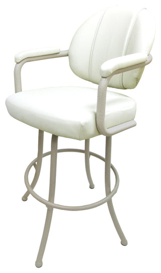 M-70 Swivel Stool With Metal Frame, White, White, 34"