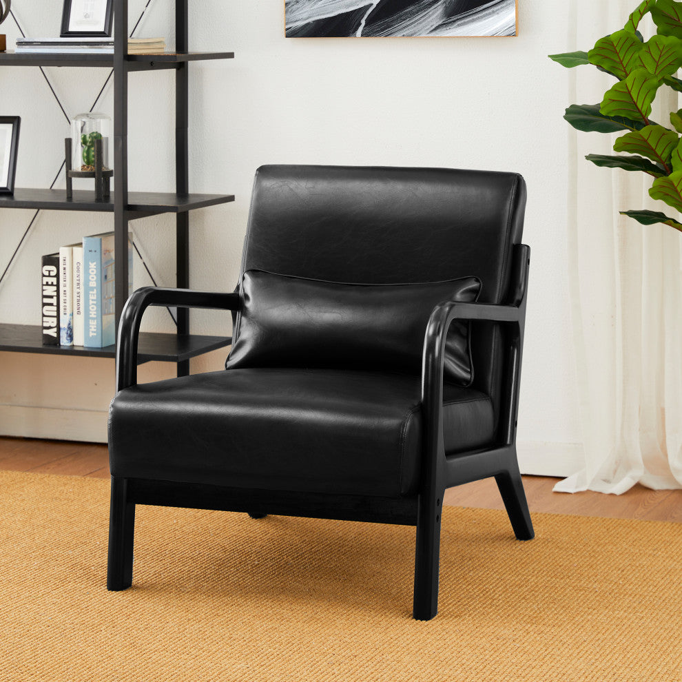 Set of 2 Modern Leatherette Accent  Armchair
