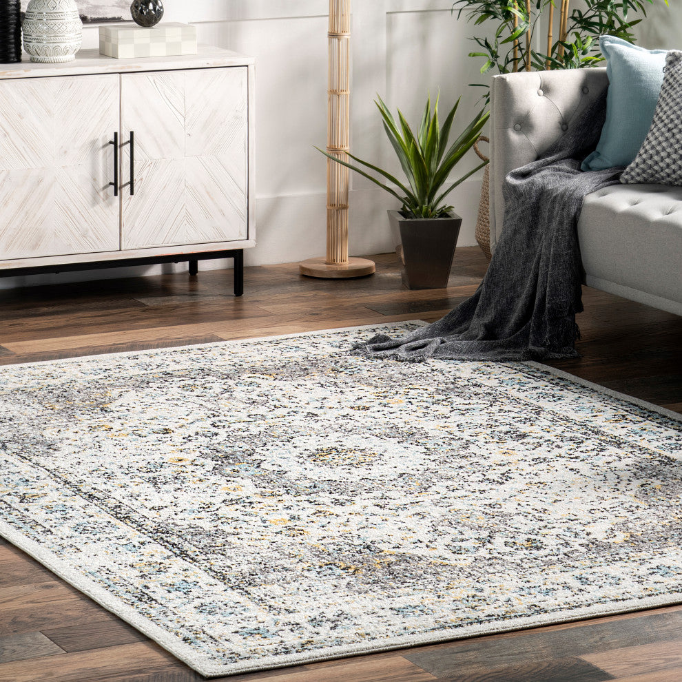 Nuloom Traditional Medallion Verona Rug, Grey 3'x5'