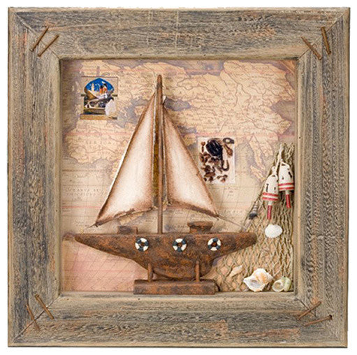 Framed Sailboat Wall Plaque