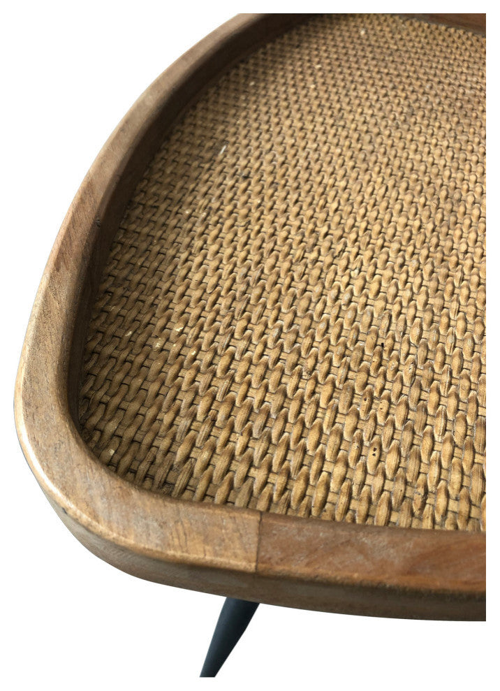 Scandinavian Rollo Rattan Side Table - Natural