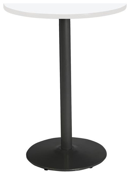 KFI Mode 30" Round Top Breakroom Table White Round Black Base Bistro Height