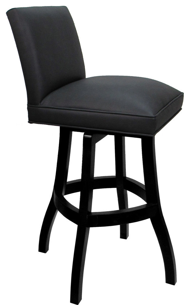 Swivel Wood Counter, Bar or Extra Tall Stool - Sommerville on S-Base, Gray Vinyl - Black, 30"