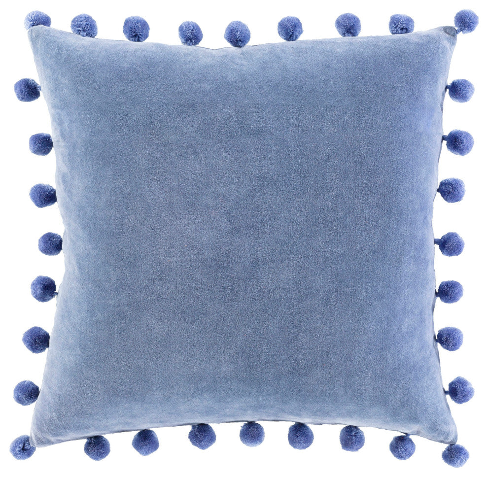 Surya Serengeti Denim Pillow Shell With Polyester Insert 20"H X 20"W