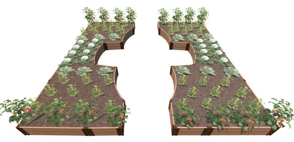 Classic Sienna 'Walk-Through Inner Roboto' - 14' X 16' X 11" Raised Garden Bed -