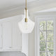 Clear Contemporary Pendant With Aged Brass Metal