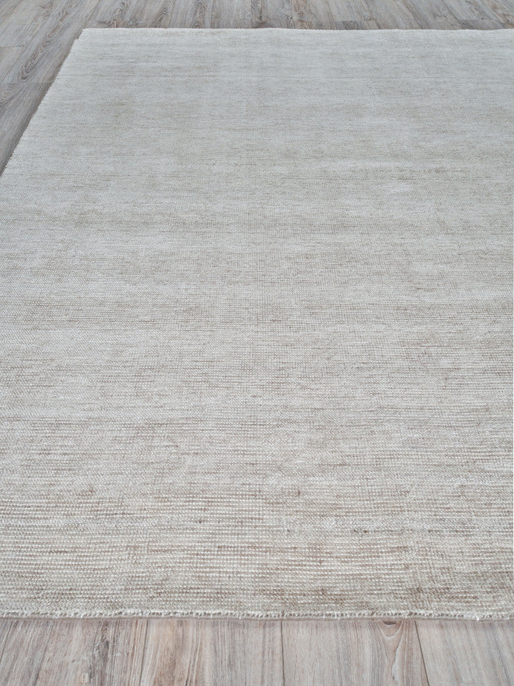 Catalina Hand Loomed Wool and Bamboo Silk Beige Area Rug, 12'x15'