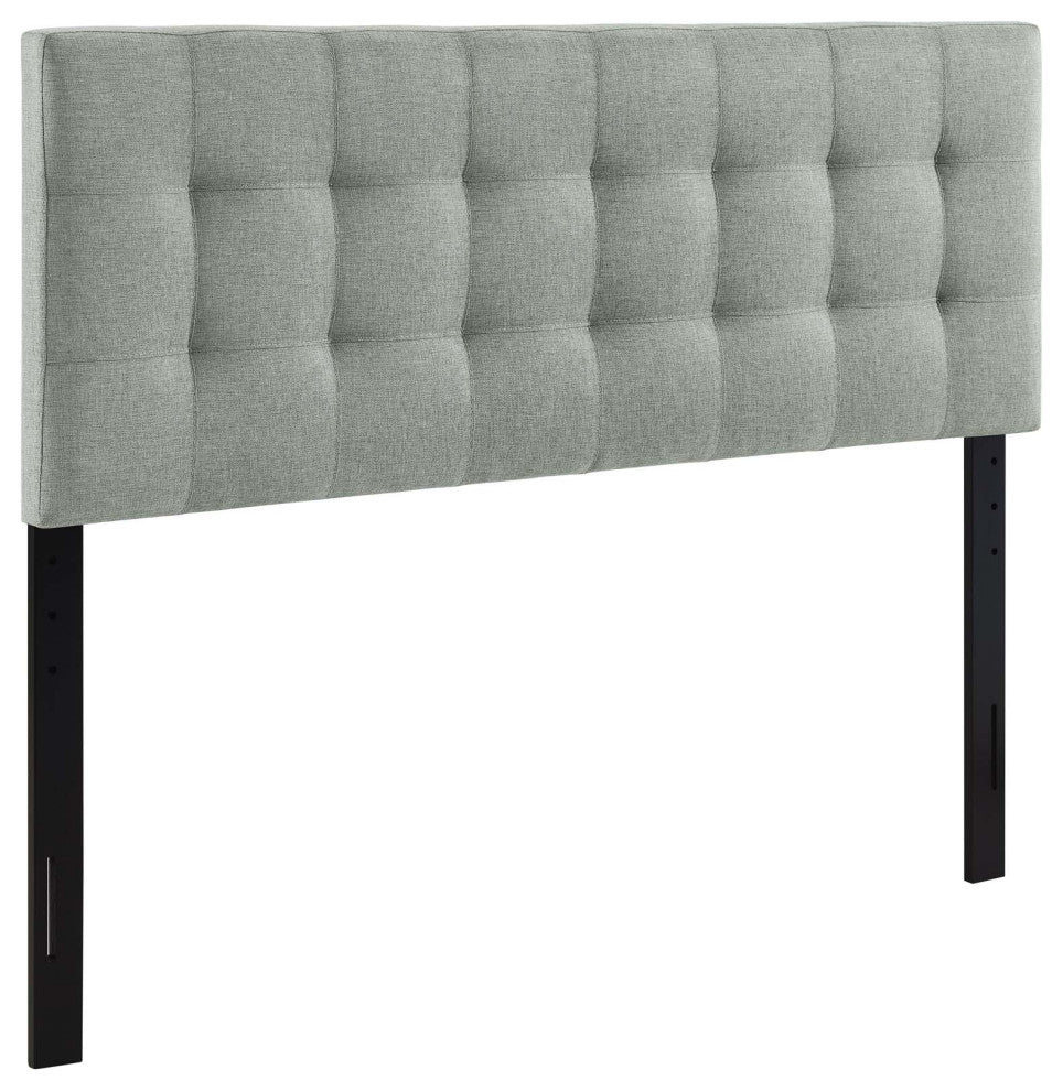 Lily Queen Upholstered Fabric Headboard, Gray