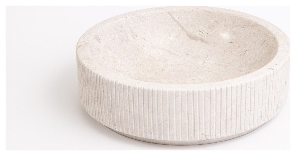 Natural Stone Vessel Bathroom Sink - Burj Marble, Ojinaga