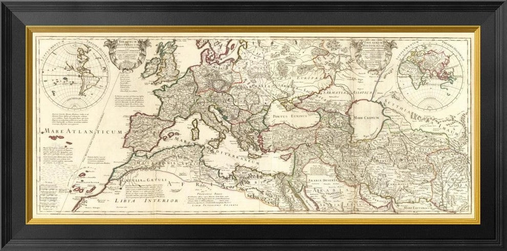 "Theatrum Historicum, 1705" Framed Canvas Giclee by Guillaume de Lisle, 34x17"
