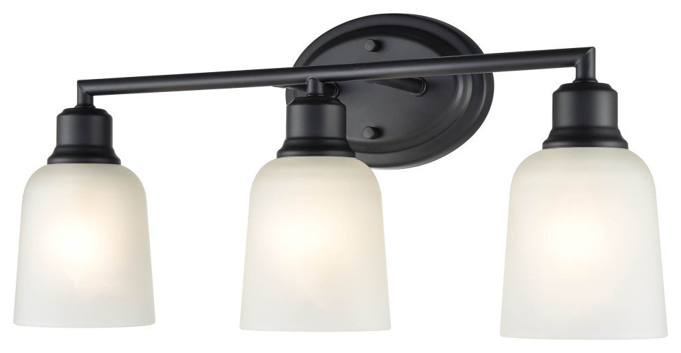 Amberle Collection 3 Light 22" Matte Black Bathroom Vanity Light