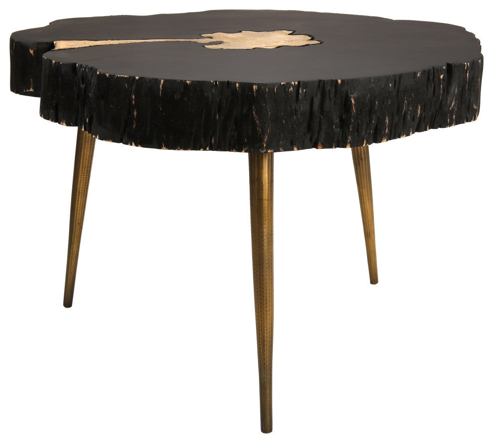 TOV Furniture Timber Black and Brass Coffee Table