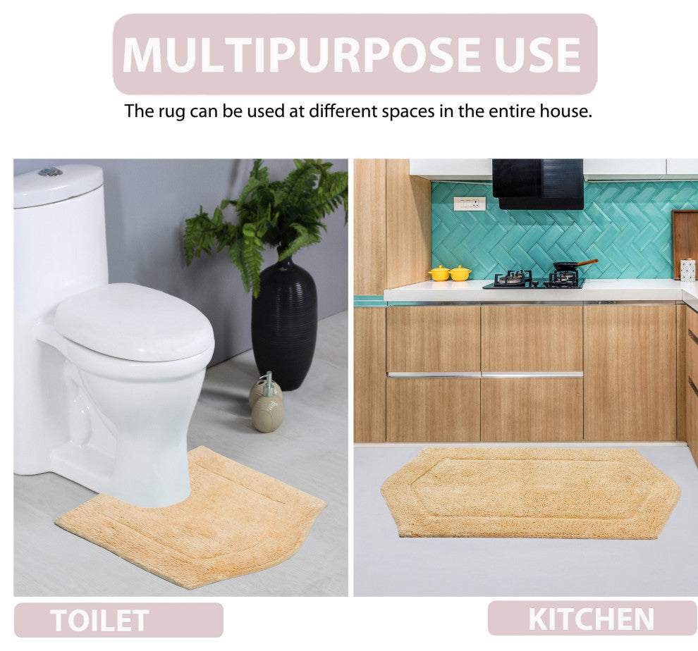 Waterford Absorbent Cotton and Machine washable Slice Rug, Yellow