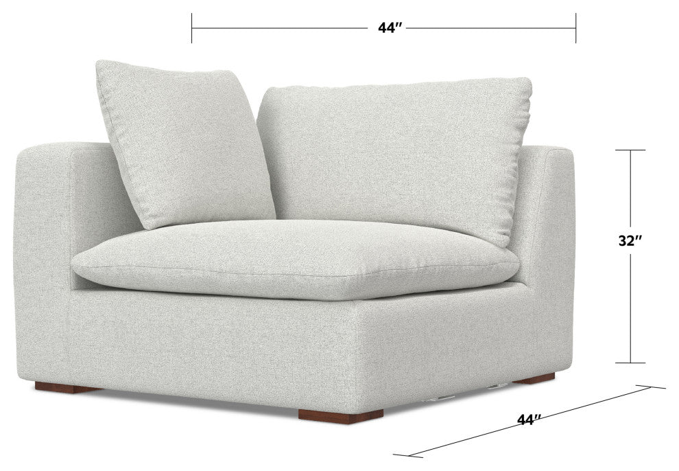 Jasmine Right-Arm Sofa Module in Performance Fabric, Cloud Gray