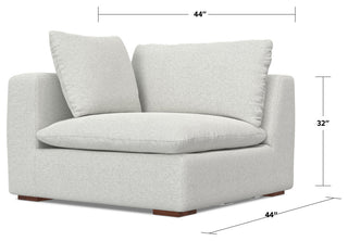 Jasmine Right-Arm Sofa Module in Performance Fabric, Cloud Gray