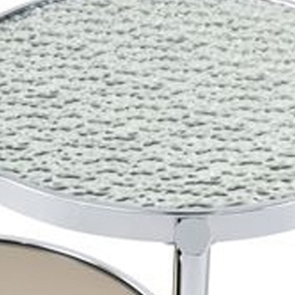 Benzara BM262116 Twin Top Coffee Table With Tubular Rounded Legs, Silver