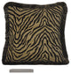 Brown And Gold Woven Chenille Fringed Zebra Throw Pillow, 26x26