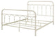 Benzara BM263590 Metal Queen Size Bed With Rectangular Spindle Headboard, White