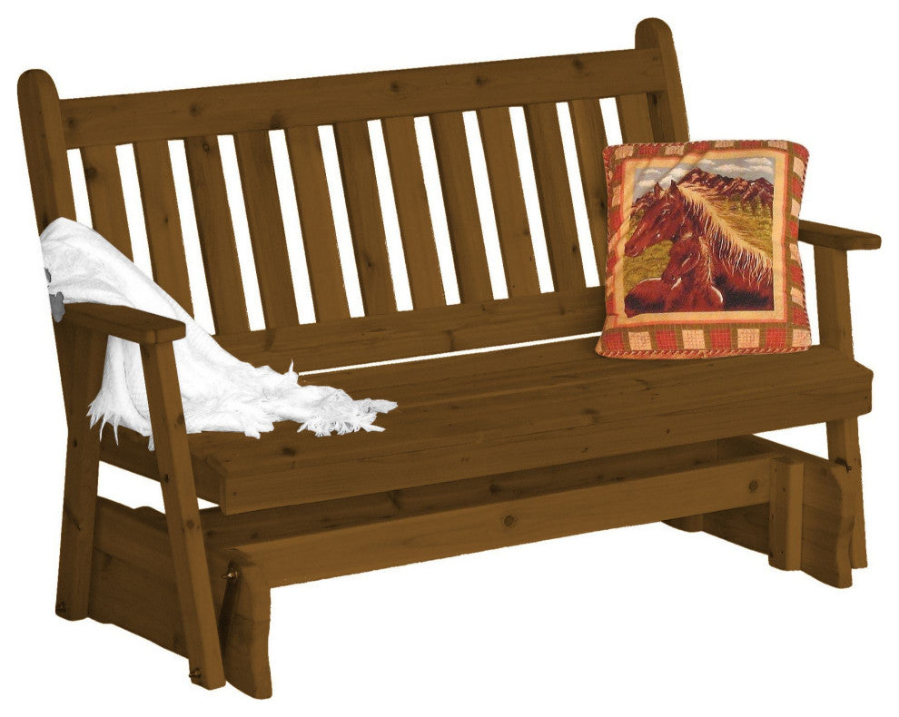 Cedar Traditional English Glider, Mushroom Stain, 6 Foot