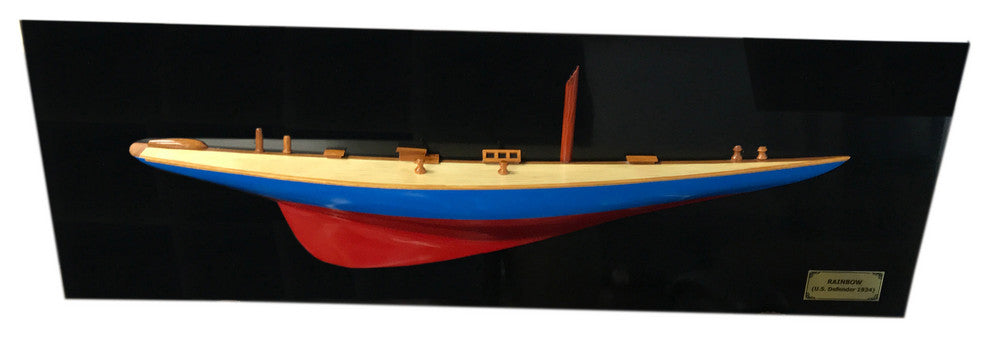 Rainbow Half-Hull Scaled Model Boat Yacht Handmade
