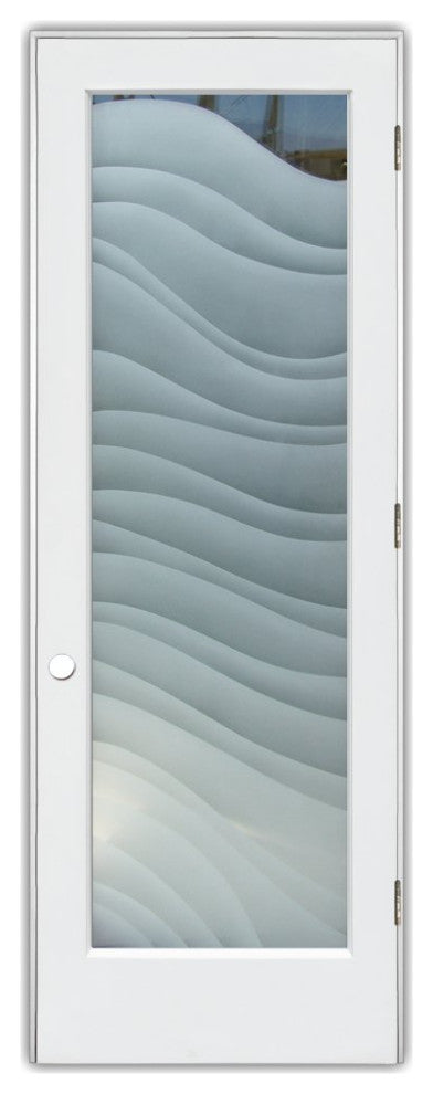 Interior Prehung Door or Interior Slab Door - Dreamy Waves - Primed - 24" x...