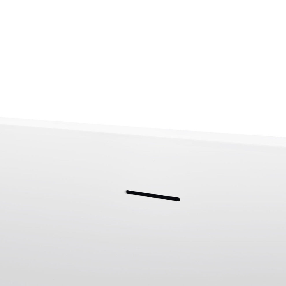 59" Acrylic Roll-Top Flatbottom Non-Whirlpool Bathtub, White