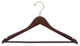 Flat Wooden Suit Hanger With Bar, Walnut, Set of 25