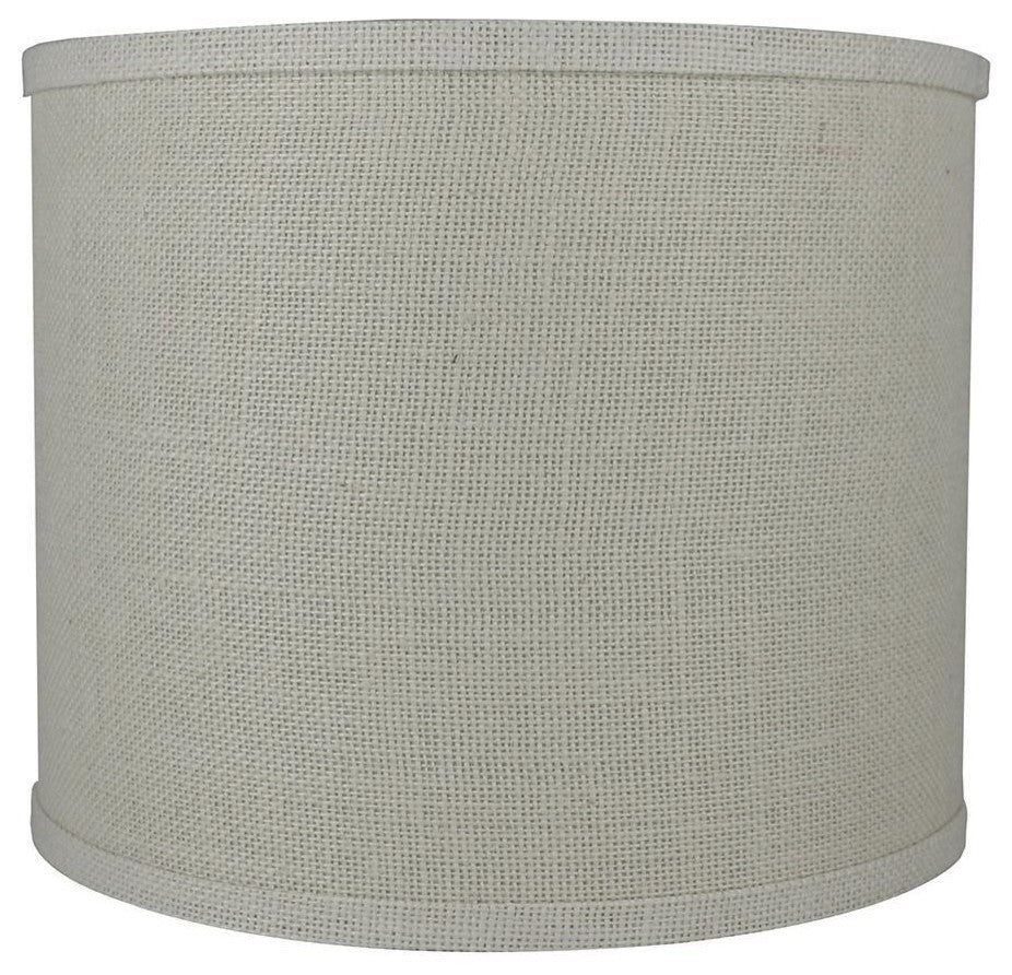Classic Drum Burlap Lampshades, Cream, 12"