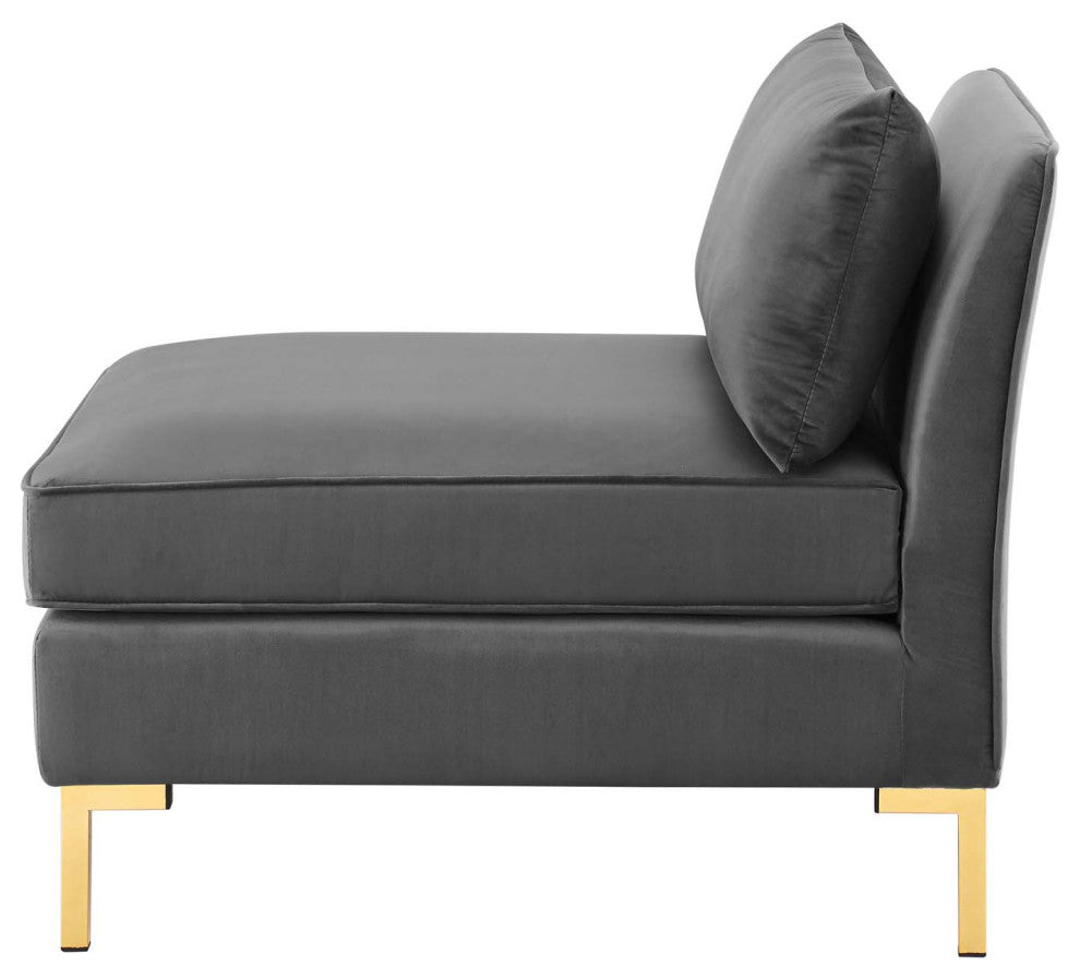 Sectional Sofa Set, Velvet, Gray, Modern, Living Lounge Hotel Hospitality