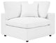 Commix Down Filled Overstuffed Vegan Leather Loveseat - White