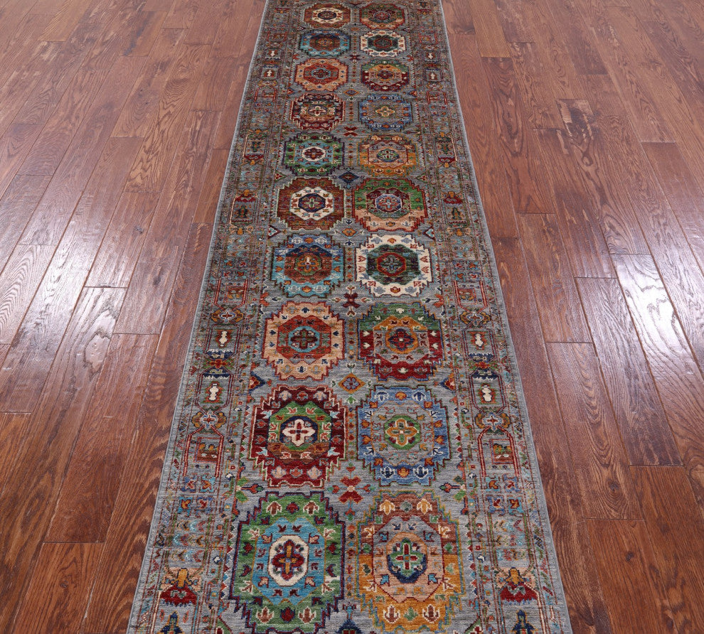Runner Fine Turkmen Handmade Wool Rug 2' 9" X 10' 3" - Q12162
