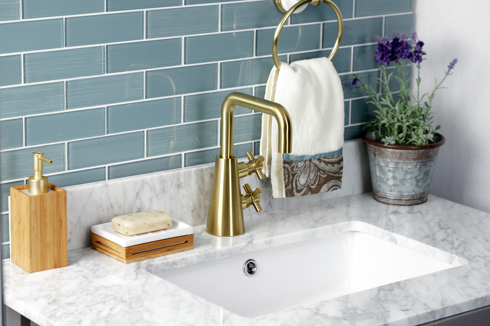 Kingston Brass KS2267DX Two-Handle Single-Hole Bathroom Faucet, Push Pop-Up