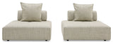 Divani Casa Mondo - Modern 2 Seat Modular Beige Fabric Sectional