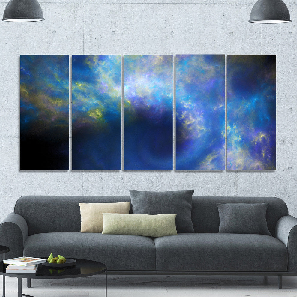 Perfect Whirlwind Starry Sky, Abstract Canvas Art Print, 60"x28", 5 Panels