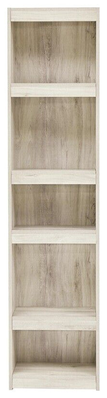 Benzara BM238401 72" 5 Tier Wooden Pier With Adjustable Shelves, Washed White