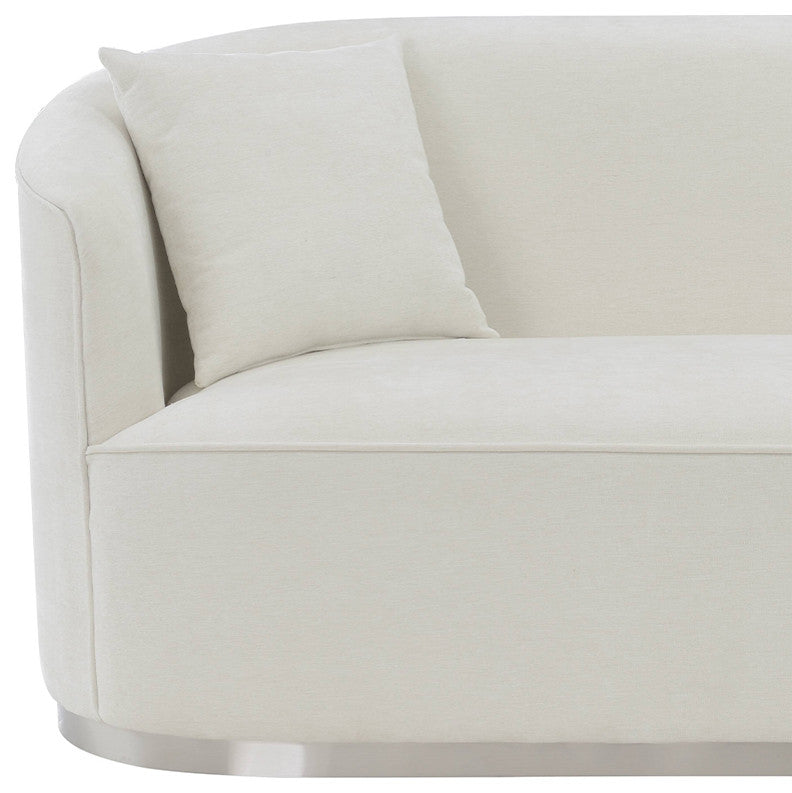 ACME Odette Loveseat With 2 Pillows, Beige Chenille