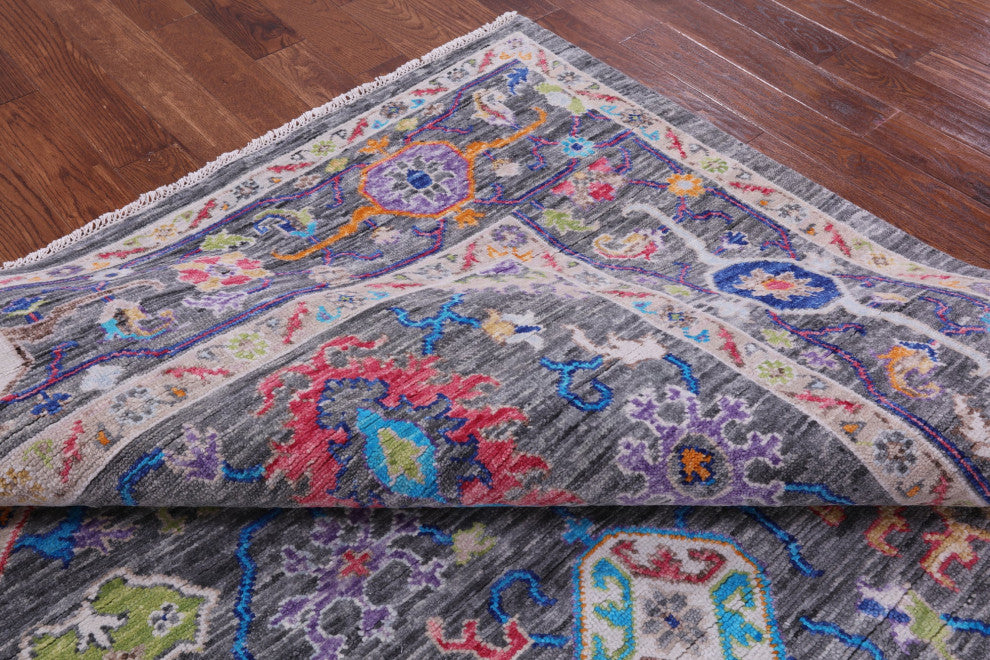 9' Square Turkish Oushak Hand Knotted Wool Rug - Q15706