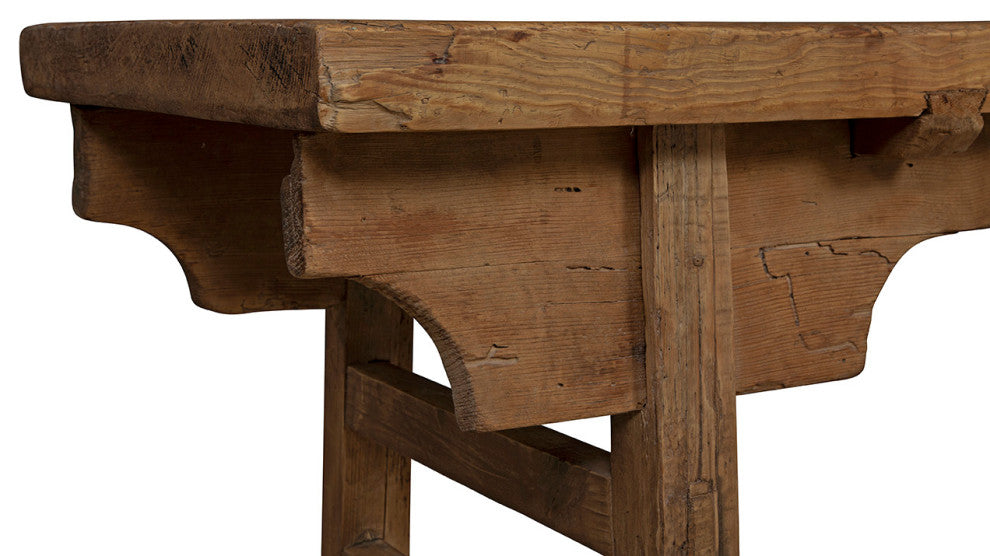 Large Peasant 82" Wide Antique Elm Console, Natural
