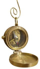 Solid Brass Decorative Compass With Lid Christmas Ornament 4"