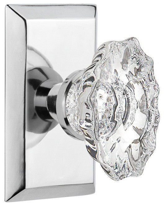 Studio Plate Passage Chateau Door Knob, Bright Chrome