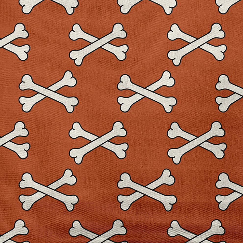 16"x16" Cross Bones Decorative Throw Pillow, Sienna